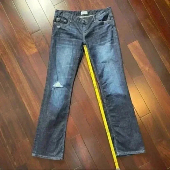 Aeropostale Chelsea Bootcut Jeans  Distressed Dark Blue Denim Size 7/8 30 - Picture 13 of 16